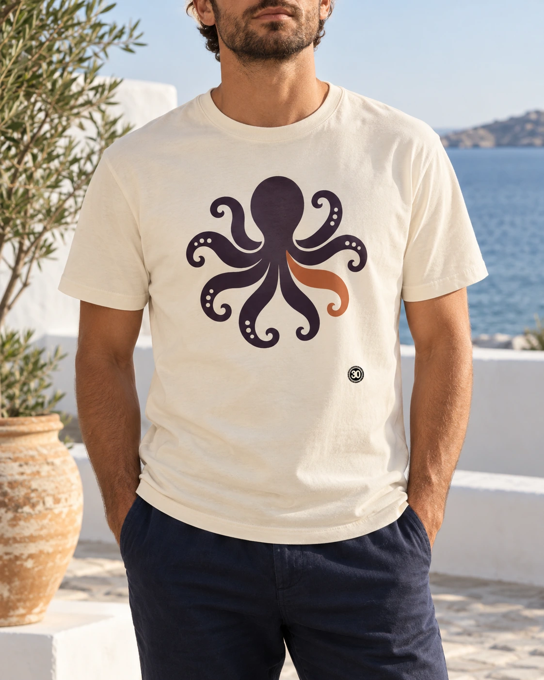 OCTOPUS / 11 — Тениска в цвят слонова кост